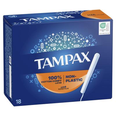 Tampax Non-Plastic Super Plus Тампон за жени Комплект