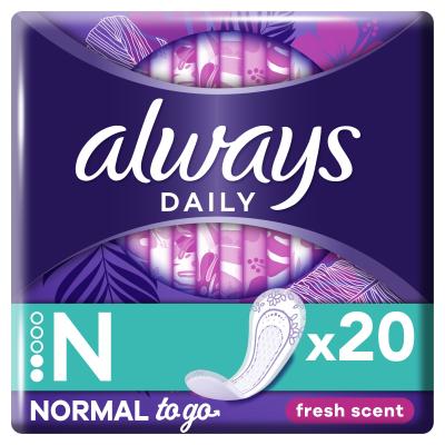 Always Daily Fresh Normal Fresh Scent To Go Ежедневна дамска превръзка за жени Комплект