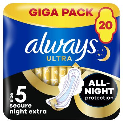 Always Ultra Secure Night Extra Дамска превръзка за жени Комплект