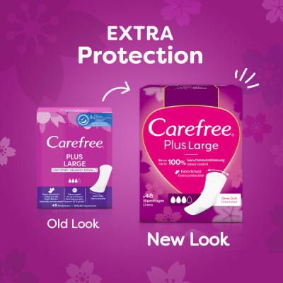 Carefree Plus Large Unscented Ежедневна дамска превръзка за жени Комплект