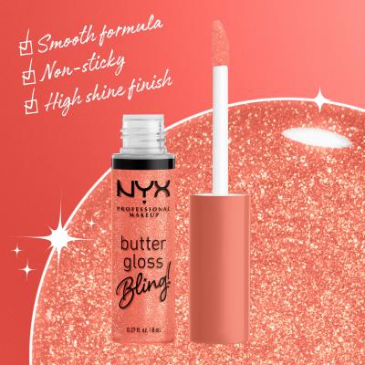 NYX Professional Makeup Butter Gloss Bling Блясък за устни за жени 8 ml Нюанс 02 Dripped Out