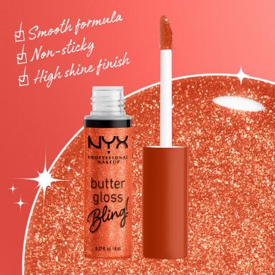 NYX Professional Makeup Butter Gloss Bling Блясък за устни за жени 8 ml Нюанс 06 Shimmer Down