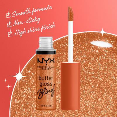 NYX Professional Makeup Butter Gloss Bling Блясък за устни за жени 8 ml Нюанс 03 Pricey