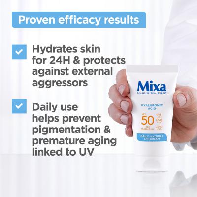 Mixa Hyaluronic Acid Daily Invisible SPF Cream SPF50 Дневен крем за лице за жени 50 ml