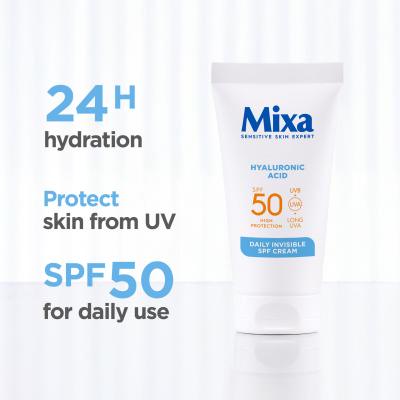 Mixa Hyaluronic Acid Daily Invisible SPF Cream SPF50 Дневен крем за лице за жени 50 ml