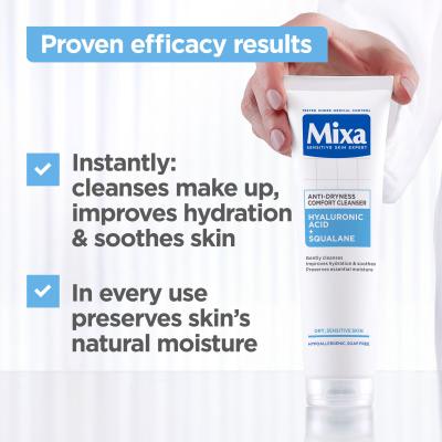 Mixa Hyaluronic Acid + Squalane Anti-Dryness Comfort Cleanser Почистващ гел за жени 150 ml