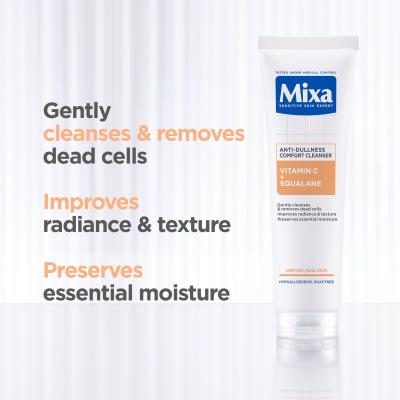 Mixa Vitamin C+ Squalane Anti-Dullness Comfort Cleanser Почистващ гел 150 ml