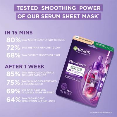 Garnier Skin Naturals Pro-Retinol Smoothing Serum Mask Маска за лице за жени 22 g