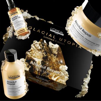 L&#039;Oréal Professionnel Absolut Repair Glacial Utopia Limited Edition Подаръчен комплект Шампоан Absolut Repair 300 ml + маска за коса Absolut Repair 250 ml + масло за коса Absolut Repair Oil 90 ml