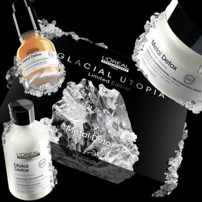 L&#039;Oréal Professionnel Metal Detox Glacial Utopia Limited Edition Подаръчен комплект шампоан Metal Detox 300 ml + маска за коса Metal Detox 250 ml + масло за коса Metal Detox Professional Concentrated Oil 50 ml