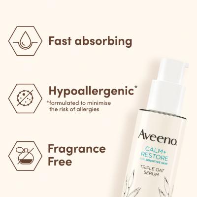 Aveeno Calm + Restore Triple Oat Serum Серум за лице 30 ml