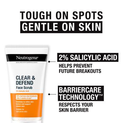 Neutrogena Clear &amp; Defend Face Scrub Ексфолиант 150 ml