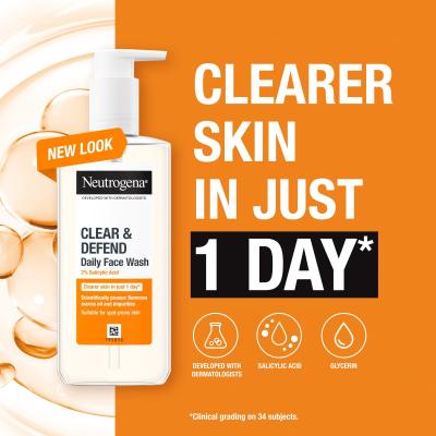 Neutrogena Clear &amp; Defend Daily Face Wash Почистващ гел 200 ml