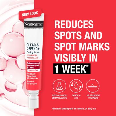 Neutrogena Clear &amp; Defend+ Peeling Serum Серум за лице 30 ml