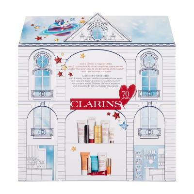 Clarins Advent Calendar 12 Day Подаръчен комплект околоочен крем 1 бр + балсам за лице 1 бр + основа под грим 1 бр + спирала 1 бр + крем за ръце 1 бр + лосион за тяло 1 бр + масло за устни 1 бр + маска за лице 1 бр + тоник за лице 1 бр + серум за мигли 1 бр + пилинг за тяло 1 бр + пилинг за тяло 1 б