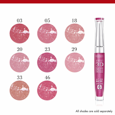 BOURJOIS Paris 3D Effet Блясък за устни за жени 5,7 ml Нюанс 23 Framboise Magnific