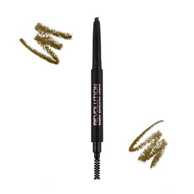 Makeup Revolution London Duo Brow Definer Молив за вежди за жени 0,15 g Нюанс Brown