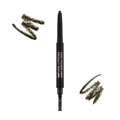 Makeup Revolution London Duo Brow Definer Молив за вежди за жени 0,15 g Нюанс Medium Brown