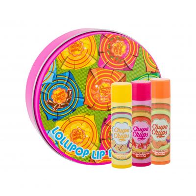 Chupa Chups Lip Balm Lollipop Подаръчен комплект балсам за устни 3 x 4 g + метална кутия