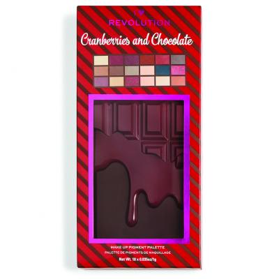 I Heart Revolution Chocolate Eyeshadow Palette Сенки за очи за жени 18 g Нюанс Cranberries and Chocolate