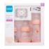 MAM Welcome To The World Set 0m+ Pink Подаръчен комплект шише за бебета Anti-Colic 160 ml 2 бр. + шише за бебета Anti-Colic 260 ml 1 бр. + биберон Start 1 бр. + лента за биберон 1 бр.