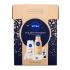 Nivea Golden Moment Подаръчен комплект лосион за тяло Q10 Firming Bronze 400 ml + душ гел Shea Butter & Botanical Oil 250 ml + антиперспирант ролон Black & White Invisible Silky Smooth 50 ml + балсам за устни Labello Hyaluron Rosé 4,8 g + лента за глава