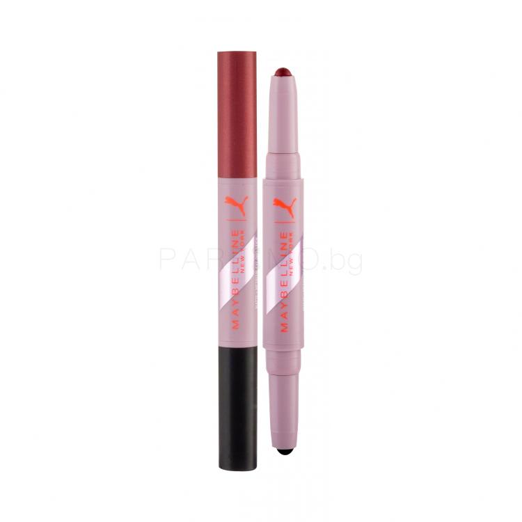 Maybelline Puma X Maybelline Matte + Metallic Eye Duo Stick Сенки за очи за жени 1,65 g Нюанс 04 Goals + Courage