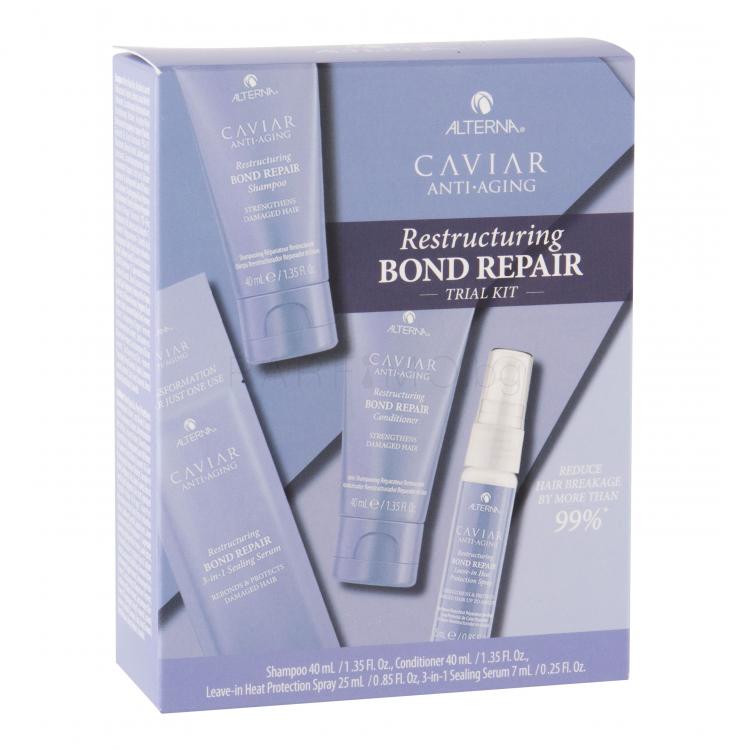 Alterna Caviar Anti-Aging Restructuring Bond Repair Подаръчен комплект шампоан 40 ml + балсам-кондиционер 40 ml + термозащитен спрей за коса 25 ml + грижа за косата Sealing Serum 7 ml