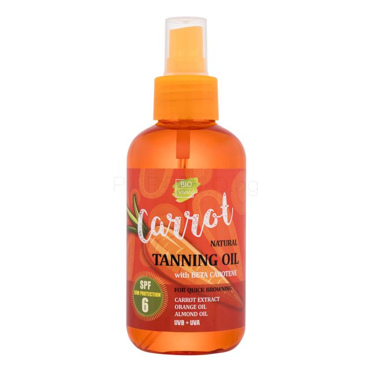 Vivaco Bio Carrot Tanning Oil SPF6 Слънцезащитна козметика за тяло 150 ml