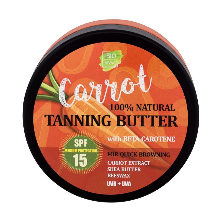 Vivaco Bio Carrot Tanning Butter SPF15 Слънцезащитна козметика за тяло 150 ml