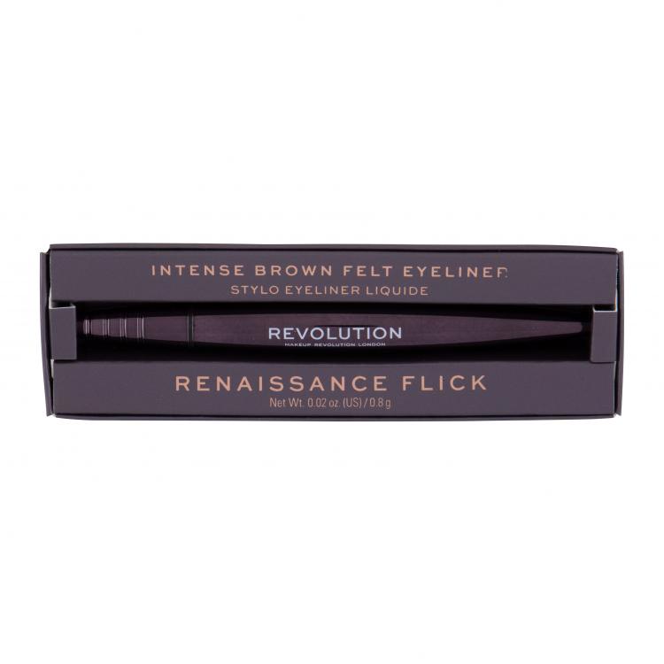 Makeup Revolution London Renaissance Flick Очна линия за жени 0,8 g Нюанс Brown