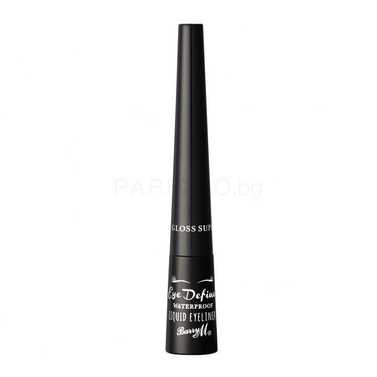 Barry M Eye Define Liquid Waterproof Очна линия за жени 2 ml Нюанс Super Gloss Black