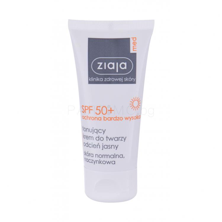 Ziaja Med Protective Tinted SPF50+ Слънцезащитен продукт за лице за жени 50 ml Нюанс Light