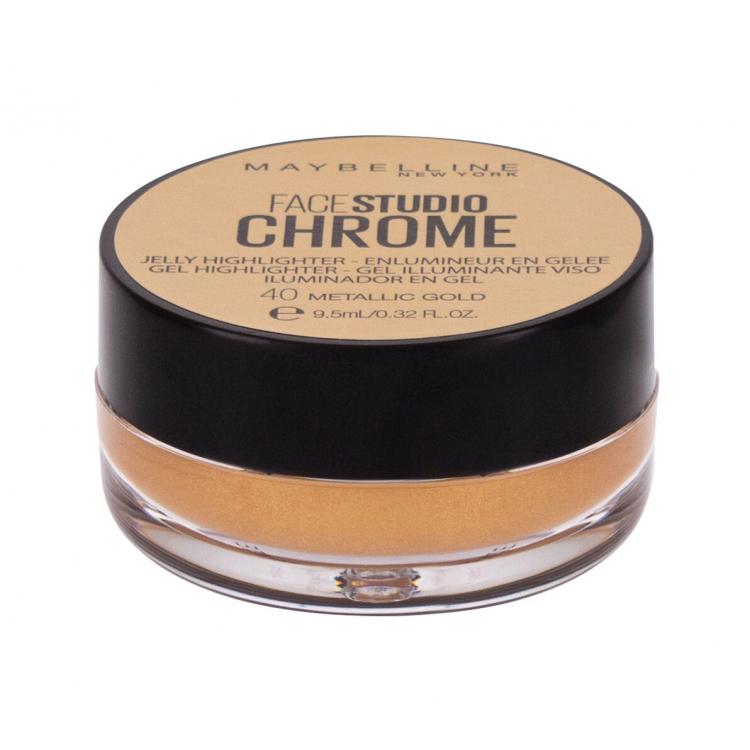 Maybelline FaceStudio Chrome Хайлайтър за жени 9,5 ml Нюанс 40 Metallic Gold