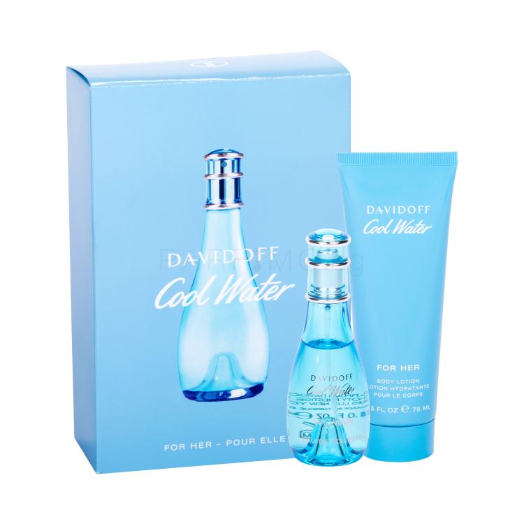 Davidoff Cool Water Подаръчен комплект EDT 30 ml + лосион за тяло 75 ml увредена кутия