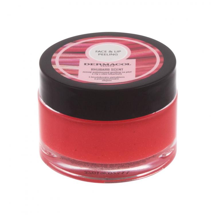 Dermacol Face &amp; Lip Peeling Rhubarb Scent Ексфолиант за жени 50 g