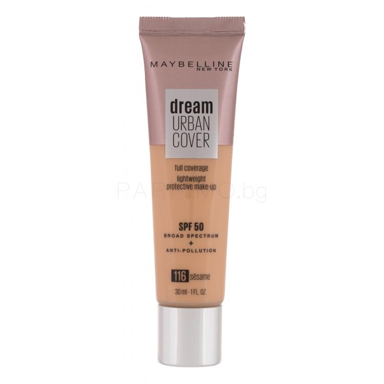 Maybelline Dream Urban Cover SPF50 Фон дьо тен за жени 30 ml Нюанс 116 Sesame