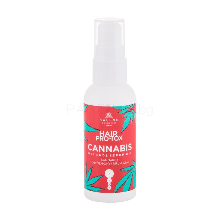 Kallos Cosmetics Hair Pro-Tox Cannabis Dry Ends Serum Oil Серум за коса за жени 50 ml увредена кутия