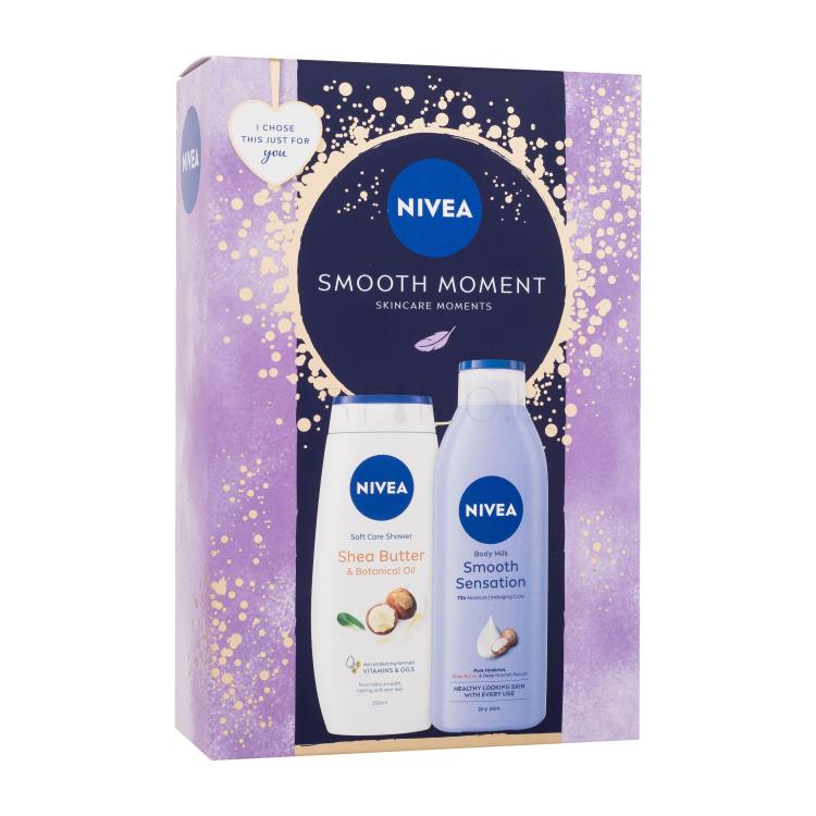 Nivea Smooth Moment Подаръчен комплект лосион за тяло Smooth Sensation 250 ml + душ гел Shea Butter &amp; Botanical Oil 250 ml