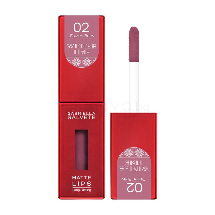 Gabriella Salvete Winter Time Matte Lips Червило за жени 4,5 ml Нюанс 02 Frozen Berry