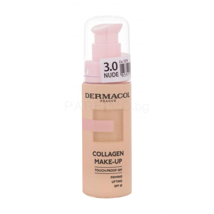 Dermacol Collagen Make-up SPF10 Фон дьо тен за жени 20 ml Нюанс Nude 3.0