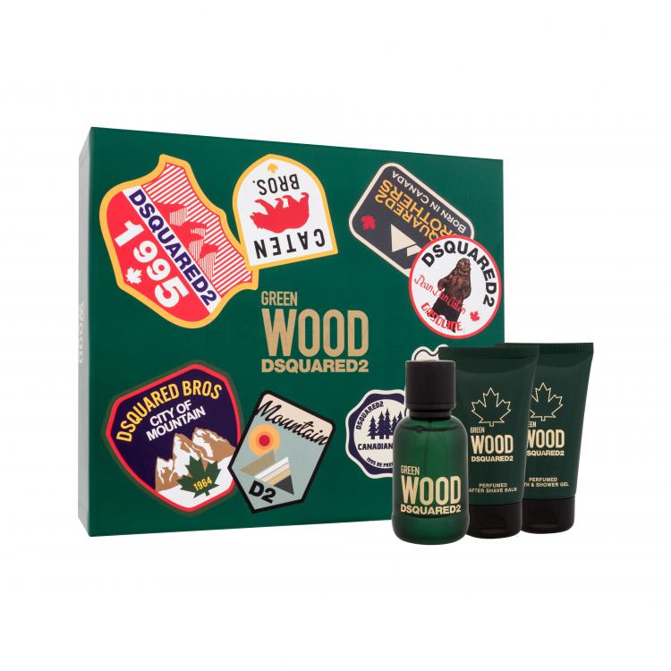 Dsquared2 Green Wood Подаръчен комплект EDT 50 ml + душ гел 50 ml + балсам след бръснене 50 ml