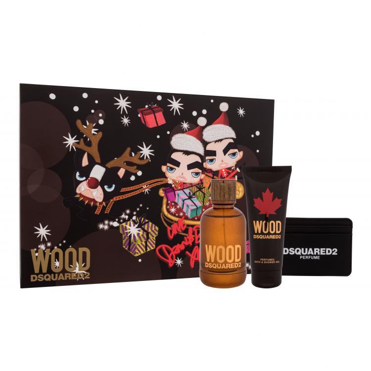 Dsquared2 Wood Подаръчен комплект EDT 100 ml + душ гел 100 ml + калъф за кредитни карти