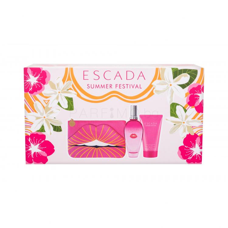 ESCADA Summer Festival Подаръчен комплект EDT 100 ml + крем за тяло 150 ml + козметична чантичка