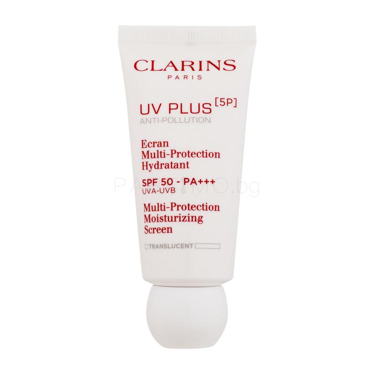 Clarins UV Plus 5P Multi-Protection Moisturizing Screen SPF50 Дневен крем за лице за жени 30 ml Нюанс Translucent ТЕСТЕР