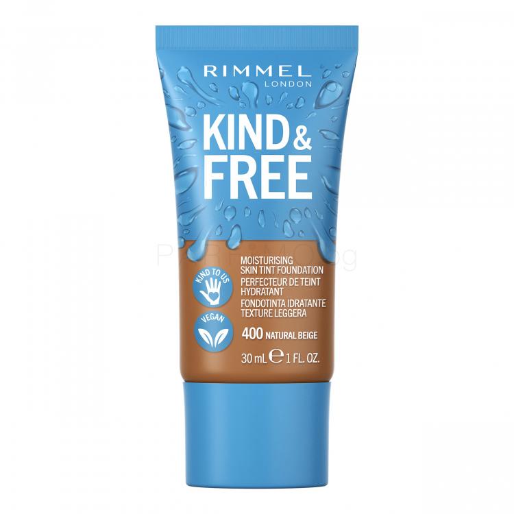 Rimmel London Kind &amp; Free Skin Tint Foundation Фон дьо тен за жени 30 ml Нюанс 400 Natural Beige