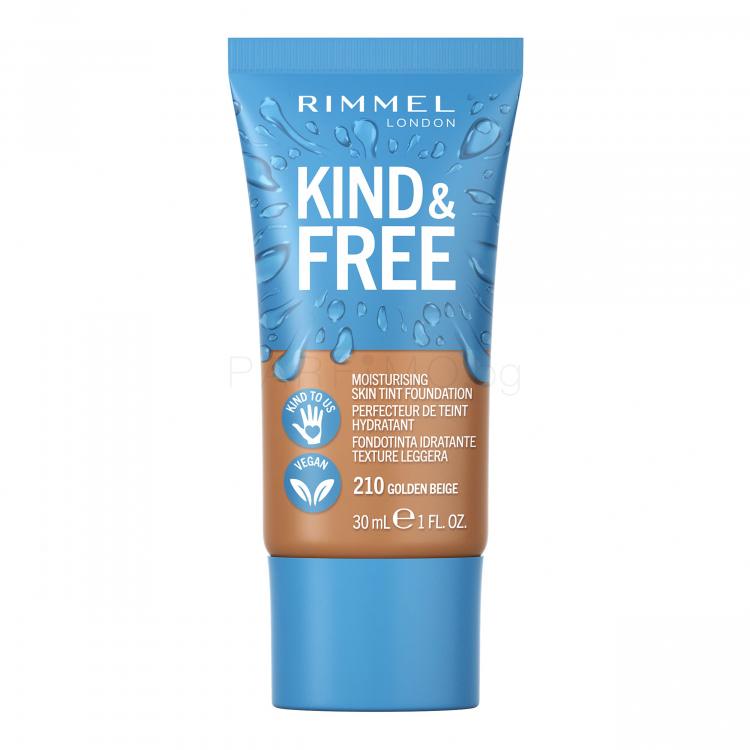 Rimmel London Kind &amp; Free Skin Tint Foundation Фон дьо тен за жени 30 ml Нюанс 210 Golden Beige