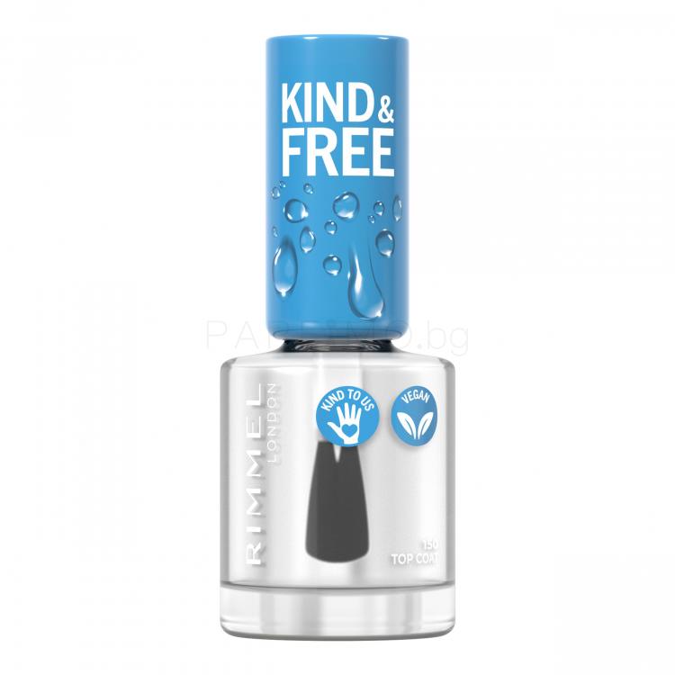 Rimmel London Kind &amp; Free Лак за нокти за жени 8 ml Нюанс 150 Top Coat