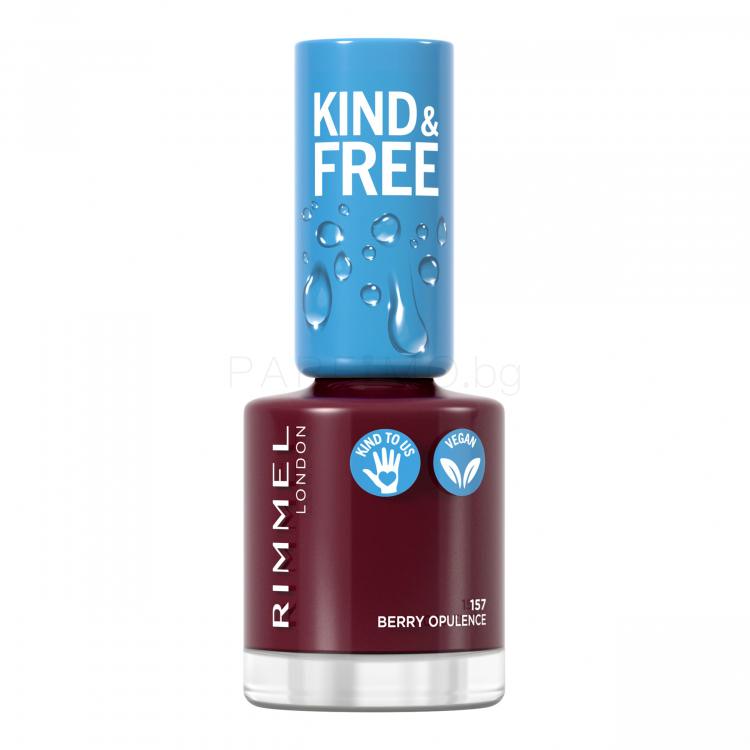 Rimmel London Kind &amp; Free Лак за нокти за жени 8 ml Нюанс 157 Berry Opulence