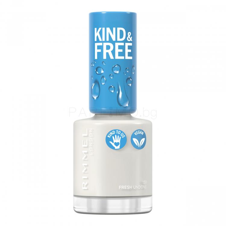 Rimmel London Kind &amp; Free Лак за нокти за жени 8 ml Нюанс 151 Fresh Undone